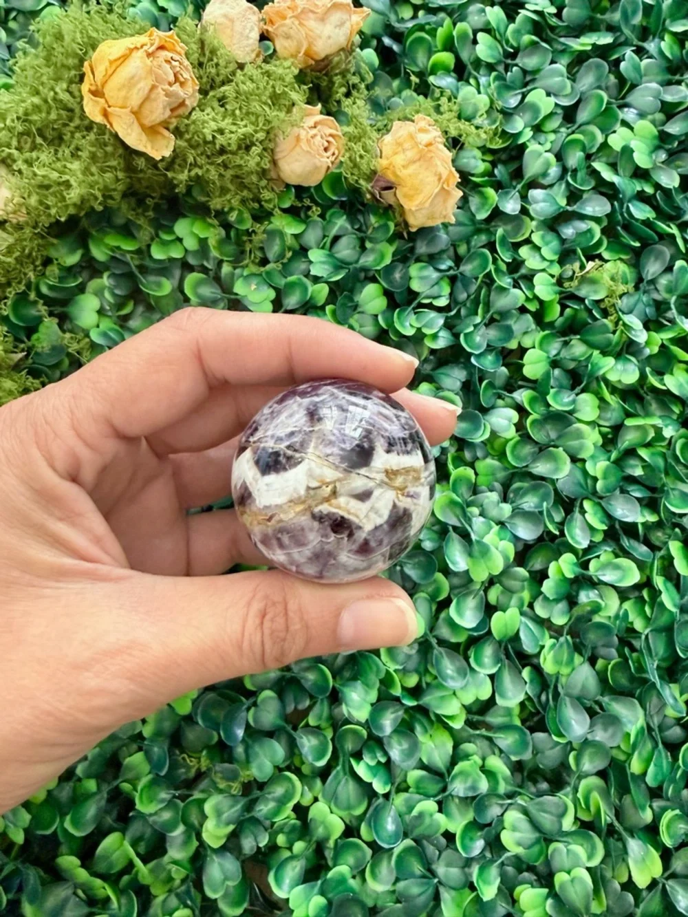 Dream Amethys sphere || Chevron Amethyst Crystal orb